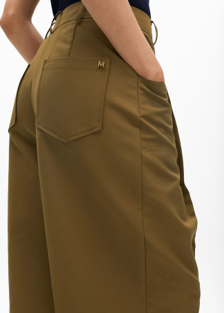 Pantalón recto cropped en popelín