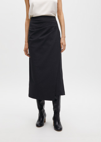 Falda asimétrica fruncida