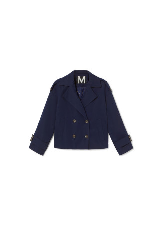 Trench Corto Doppiopetto in Gabardine