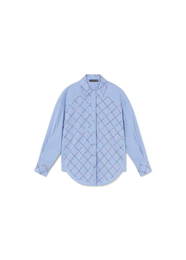 Straight fit striped shirt with colourful...