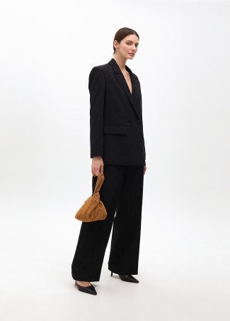 Pantalón recto con strass