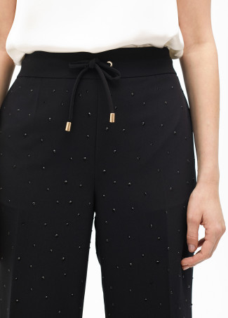 Pantalón recto con strass