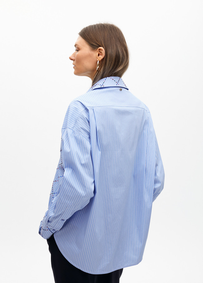 Straight fit striped shirt with colourful...