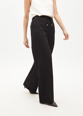 Pantalón recto con strass
