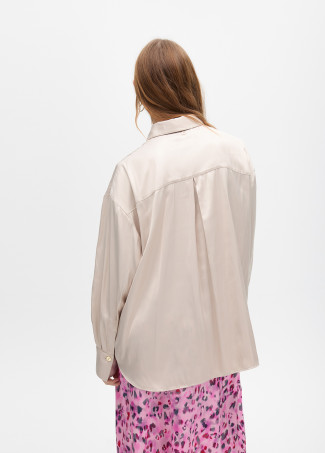 Oversize waxed-effect shirt