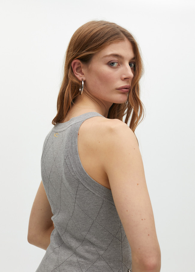 Top with rhinestone detail