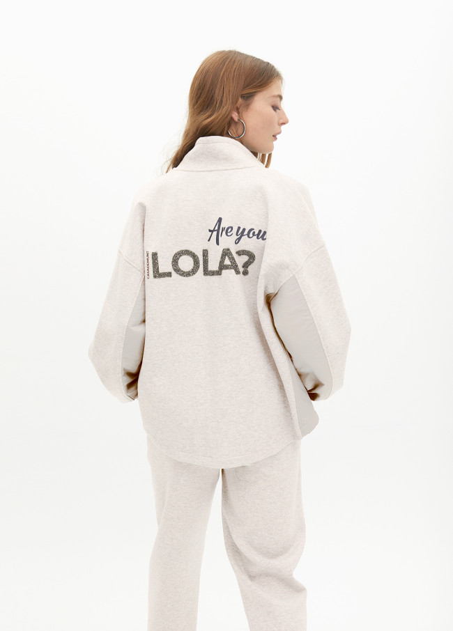 Sweatshirt with zip opening and side detail
