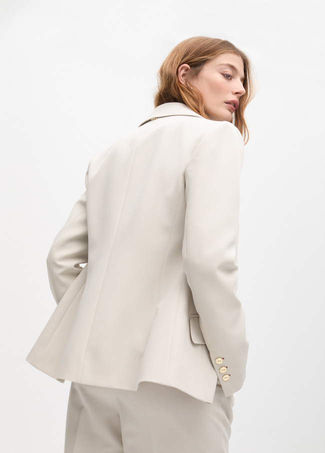 Blazer with embroidered pocket detail