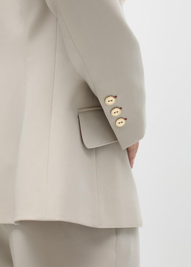 Blazer with embroidered pocket detail
