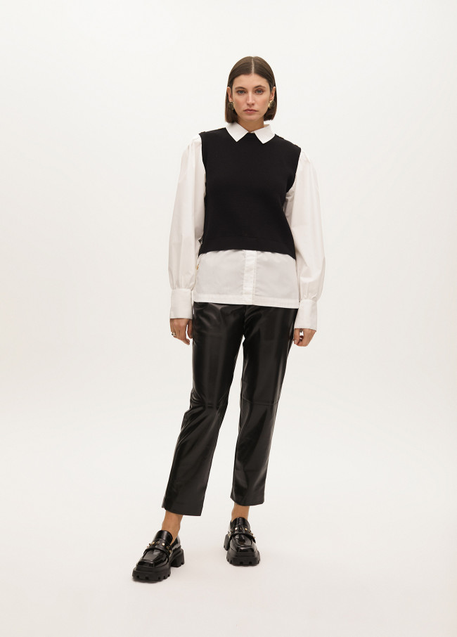 Pantalons Jogger Effet Cuir