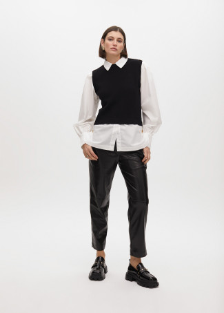 Calças Jogger Efeito Pele