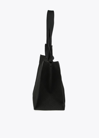 Mala tote bag média em tecido com monograma