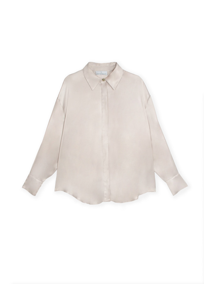 Oversize waxed-effect shirt