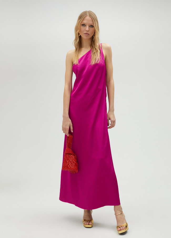 Robe longue à bretelle unique