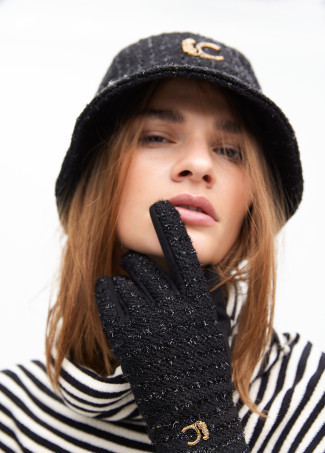 Sombrero tipo bucket tweed logo LC leopardo