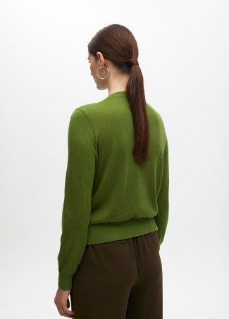 Cardigan efecto dos piezas con joya lazo