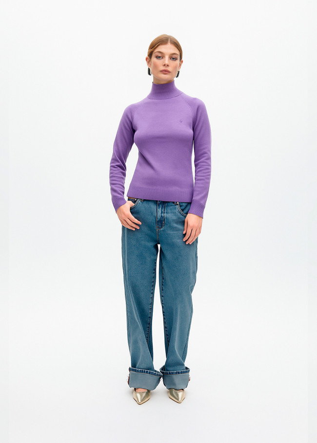 Pantalon Large à Détails Boutons