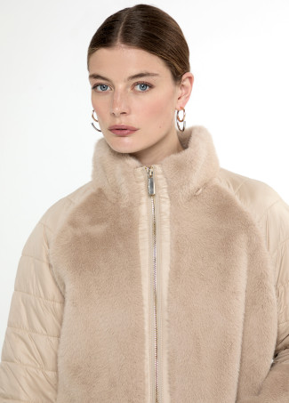 Feather and Fur Combined Coat