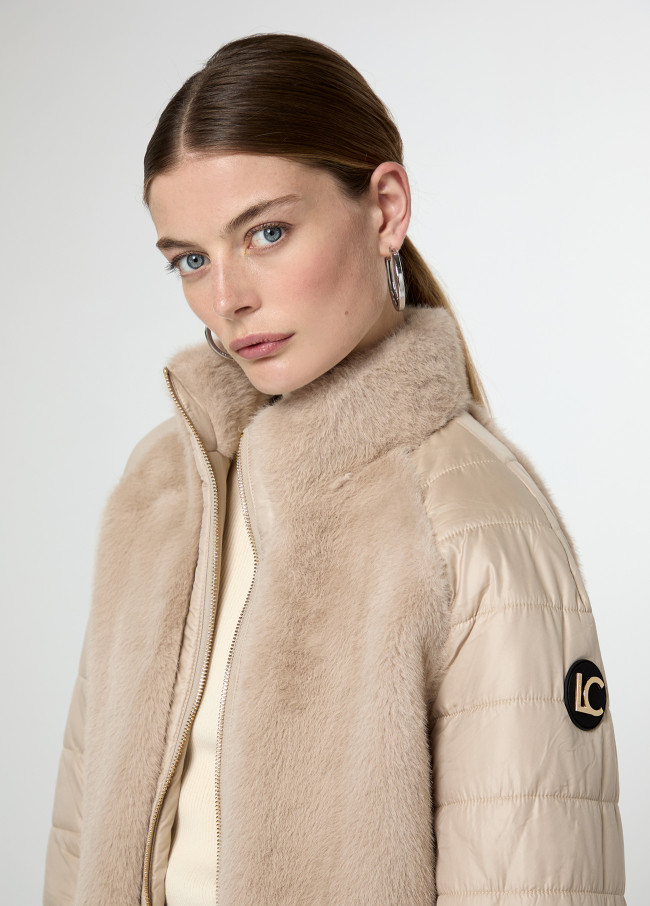 Feather and Fur Combined Coat