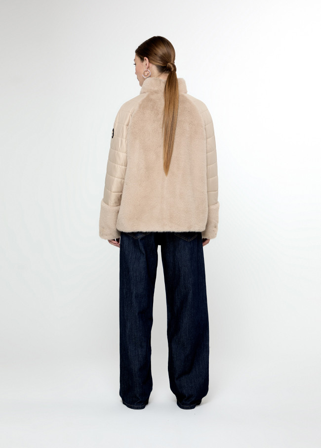 Feather and Fur Combined Coat