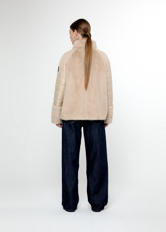 Feather and Fur Combined Coat