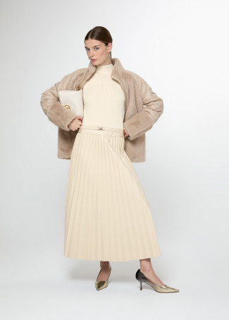 Feather and Fur Combined Coat