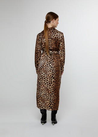 Vestido midi estampado animal