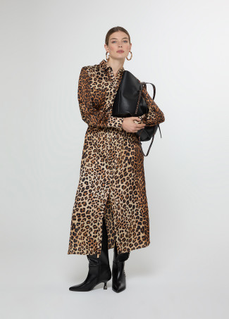 Vestido midi estampado animal