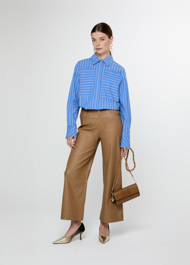 Pantalón culotte acabado encerado