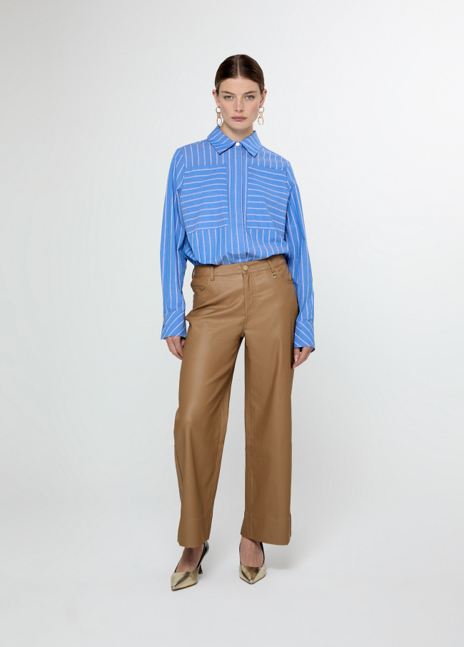 Pantalón culotte acabado encerado