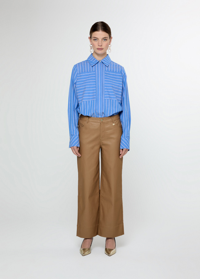 Pantalón culotte acabado encerado