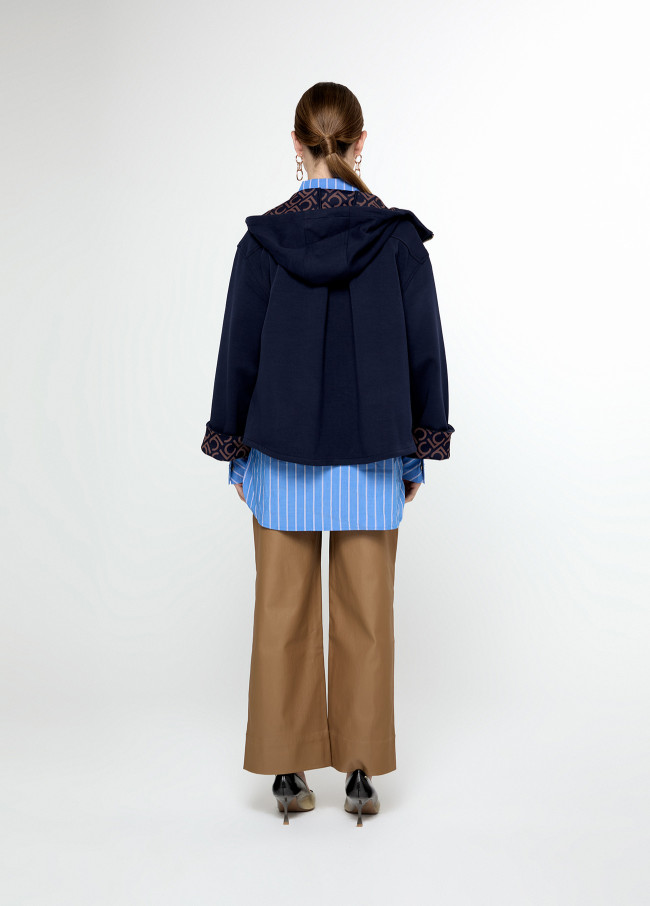 PU sweatshirt with pockets