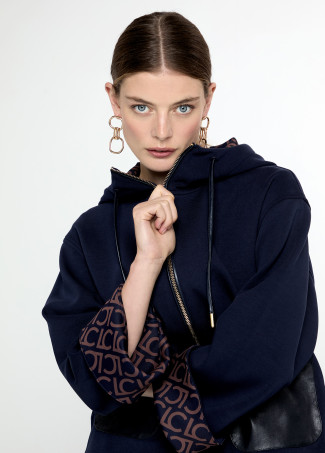 PU sweatshirt with pockets