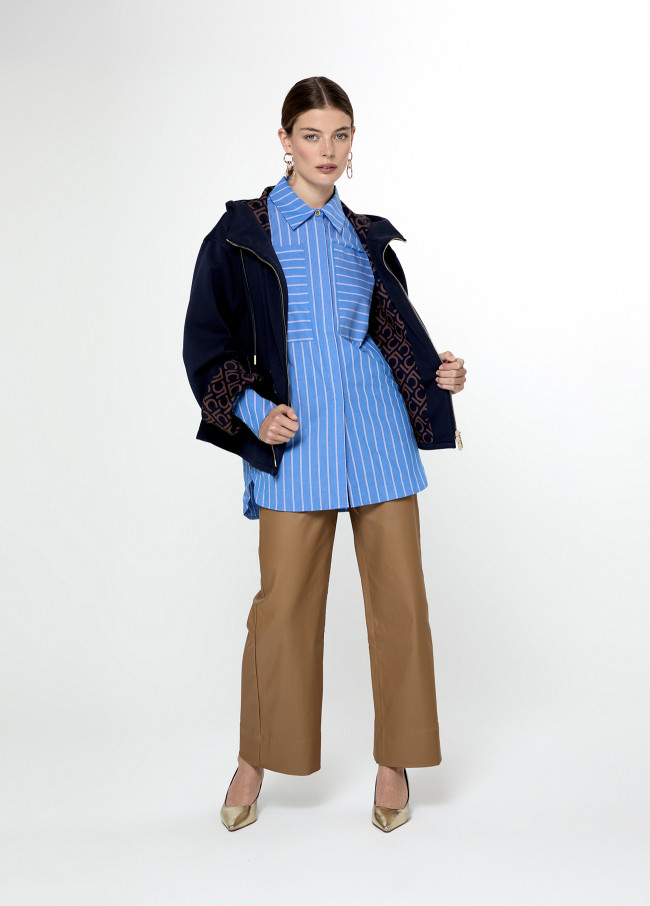 PU sweatshirt with pockets