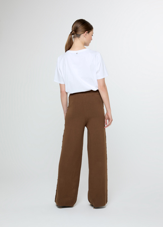 Straight Cut Pants with Side Studs