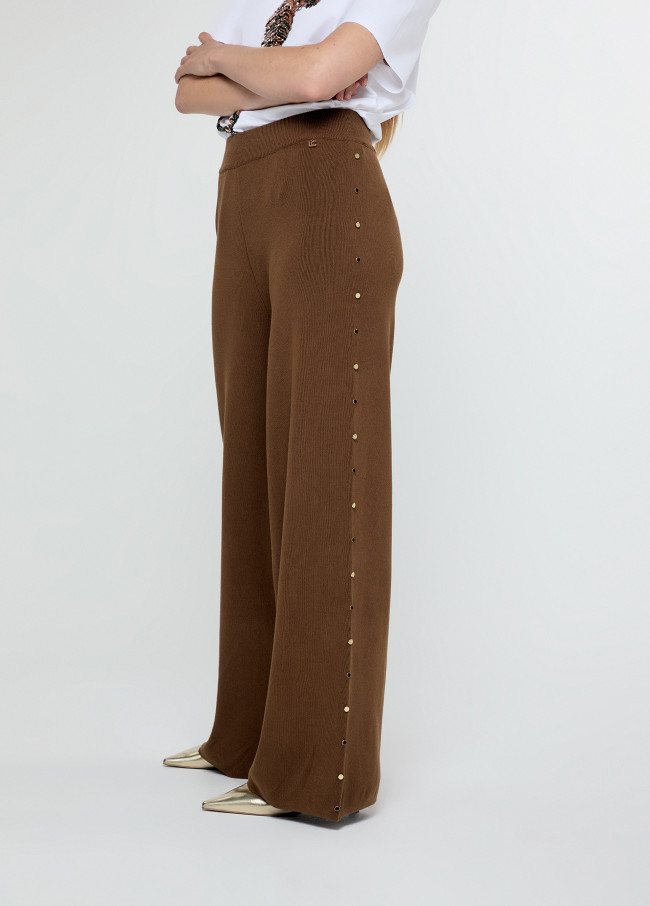 Straight Cut Pants with Side Studs