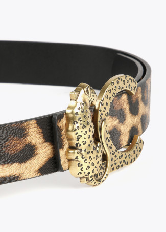 Cinturón reversible hebilla LC leopardo