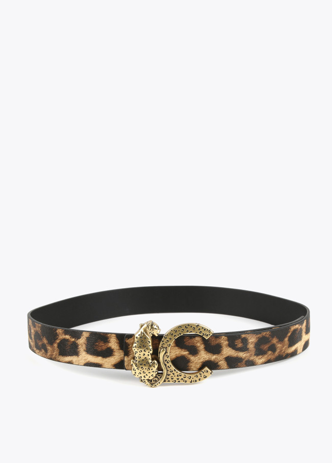 Cinturón reversible hebilla LC leopardo