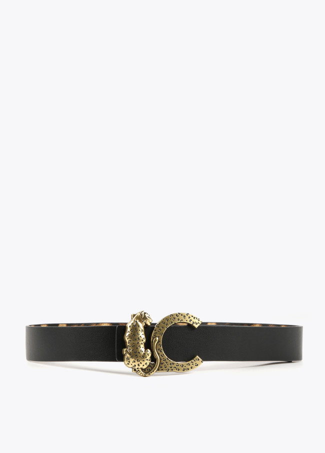 Cinturón reversible hebilla LC leopardo