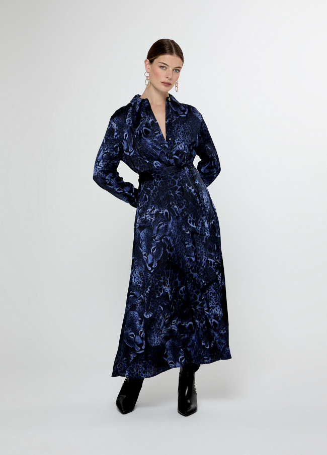 Animal Print Shirt Dress