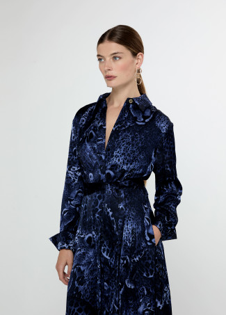 Vestido camisero estampado animal