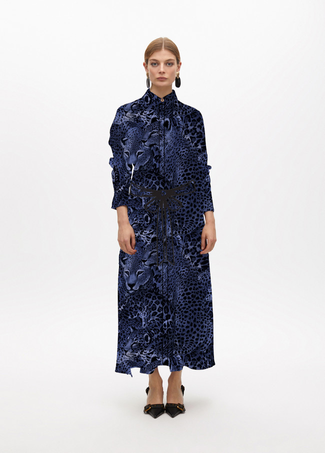 Logo print shirt dress
