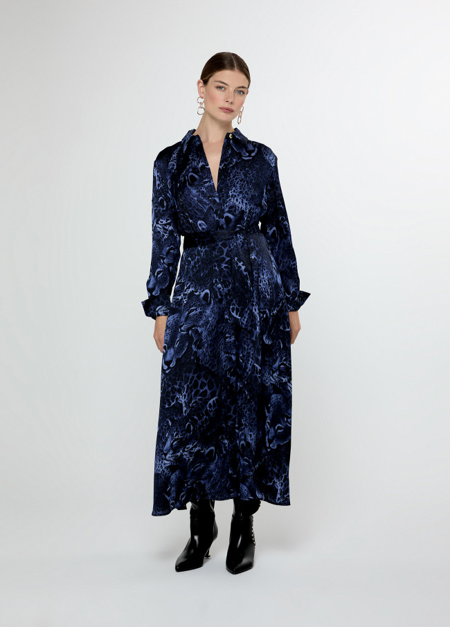 Vestido camisero estampado animal