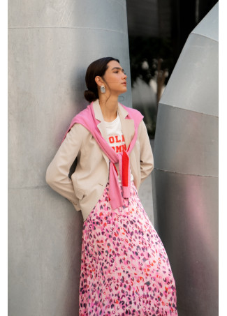 Gonna midi svasata stampa animale