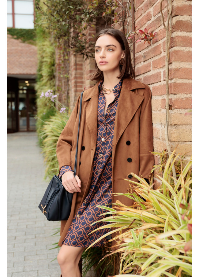 Short printed dress with pocket details