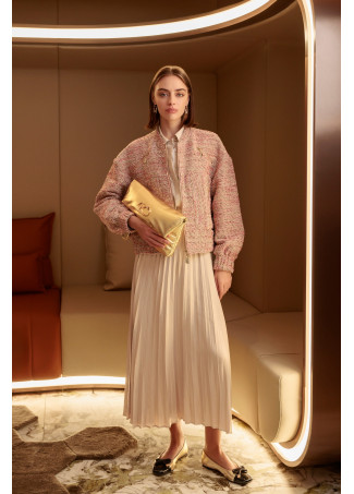 Tweed bomber jacket with zip pockets