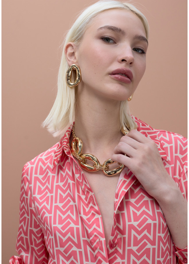 Camicia Satinata Logo M