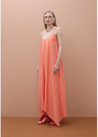 Vestido tirantes cuello pico logo