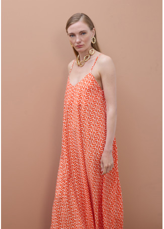 Strappy V-Neck Logo Dress