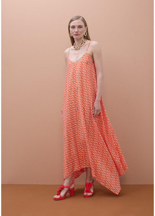 Strappy V-Neck Logo Dress